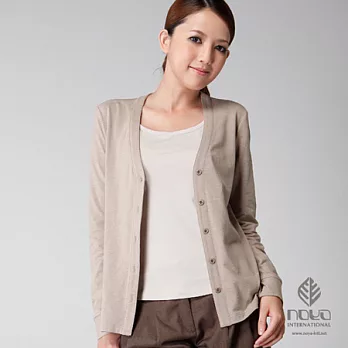 【NOYA】女椰炭纖維百搭開襟長袖針織衫(#0N9C08W-1-82)S卡其