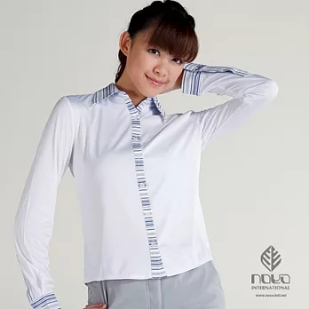 【NOYA】吸濕快乾經典仕女針織長袖襯衫(#9N8C03W-1-12)S藍色