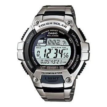 CASIO 凌駕於電子商業時代液晶簡樸腕錶-不鏽鋼-W-S220D-1A