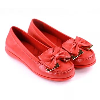 ◤Green Phoenix◥沁涼蝴蝶超柔軟質感平底休閒包鞋36紅色