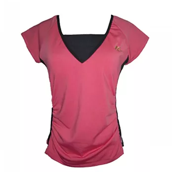 【HILL】喜雅短袖假兩件式寬版T - FREE粉紅色