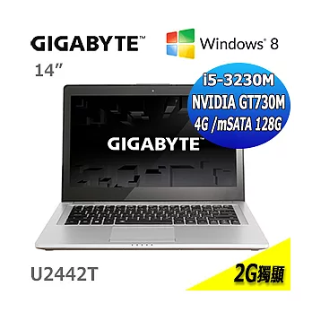 GIGABYTE技嘉 U2442T 128G 14吋極緻觸控筆電(贈護眼觸控檯燈)