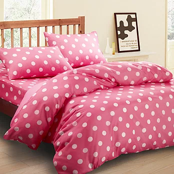 【水玉-紅】台灣精製單人三件式被套床包組