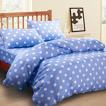 【水玉-藍】台灣精製單人三件式被套床包組