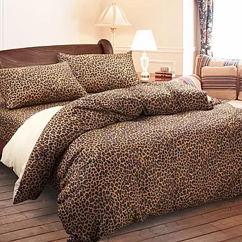 【豹紋-米】台灣精製單人三件式被套床包組