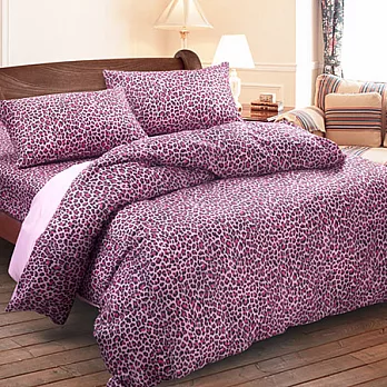 【豹紋-粉】台灣精製單人三件式被套床包組