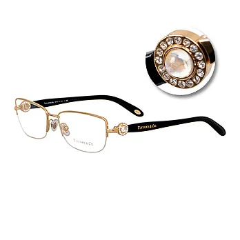 Tiffany&CO;. 珍珠鑲鑽光學眼鏡 玫瑰金 # TF-1057G-6002