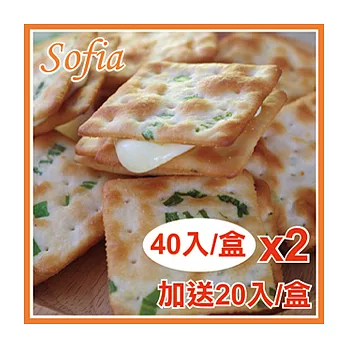 【Sofia】手感牛軋糖蘇打夾心餅乾 2盒(40入/盒)再加送隨機口味20入/盒