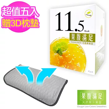 【果腹滿足】天然果汁無糖果昔5入+ Cool & Warm-3D立體通風涼暖舒適枕墊檸檬X1+藍莓X2+草莓X1+水