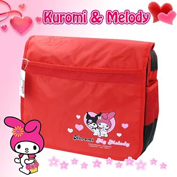 【Kuromi&Melody】酷洛米與美樂蒂㊣版授權帥氣側背書包(紅色)紅色