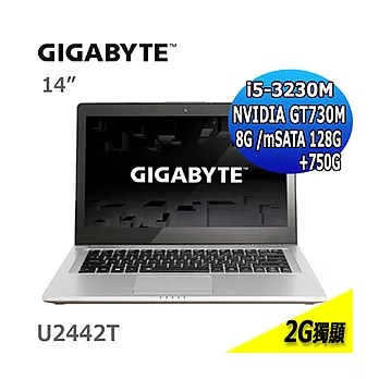 GIGABYTE技嘉 U2442T 128G+750G 14吋極緻觸控筆電(贈護眼觸控檯燈)