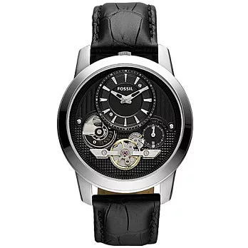 FOSSIL TWIST系列都會新爵時尚機械腕錶(黑)