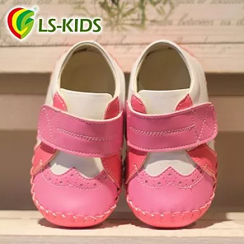 【LS-KIDS】手工精製皮革學步鞋(草莓牛奶)13粉紅
