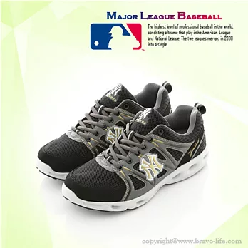 MLB大聯盟洋基 ~ 避震氣墊運動鞋 (黑金)男女鞋款38黑金色