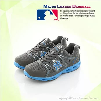 MLB大聯盟洋基 ~ 避震氣墊運動鞋 (灰藍)男女鞋款38灰藍色