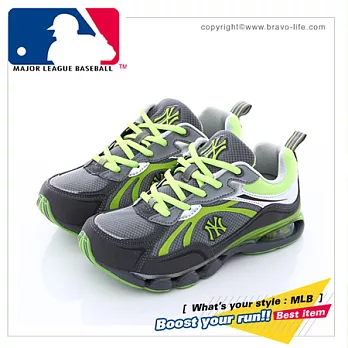 MLB大聯盟洋基 ~ 避震氣墊運動鞋 (灰綠)男女鞋款38灰綠色
