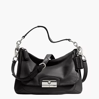 COACH 黑色_高質感皮革前口袋磁扣肩背/斜背馬鞍/半月包黑色