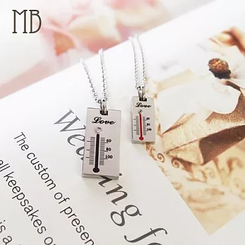 【MB流行鋼飾】「戀愛加溫」白鋼對鍊