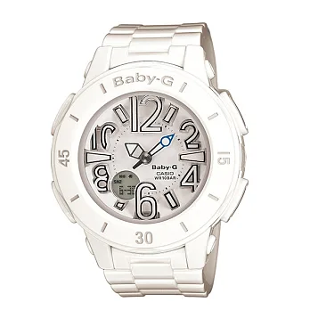 BABY-G 懸浮美術品格調個性運動時尚腕錶(白)-BGA-170-7B1