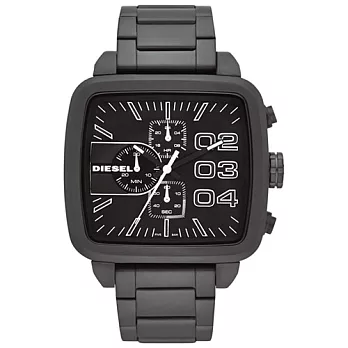 DIESEL 蛻變自我方形計時腕錶-鐵灰