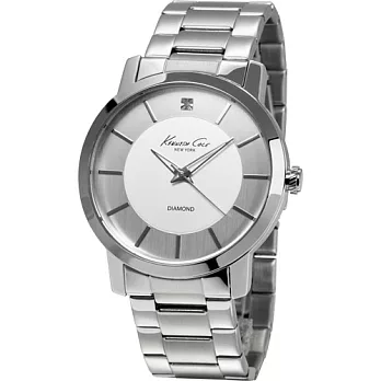 Kenneth cole 純粹賞時鍊帶腕錶-銀白/43mm