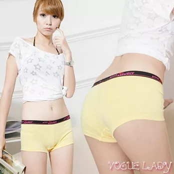 【Vogue Lady】黑邊純色糖果平口褲(黃)M黃