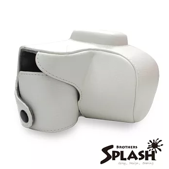SPLASH 手工皮套 For SONY NEX-5R 自動變焦鏡 閃燈版 (兩件式) 白色