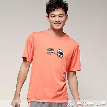 【FIVE UP】熊貓說話印花吸排圓領TEE-男(活力橘)L