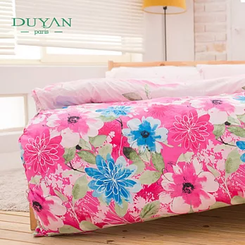 DUYAN《漫香花裙》加大四件式超柔細纖維兩用被床包組