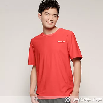【FIVE UP】極簡主義印花吸排圓領TEE-男(火熱紅)M火熱紅
