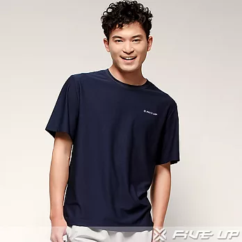【FIVE UP】極簡主義印花吸排圓領TEE-男(深海藍)M深海藍