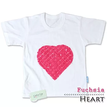 Cutie Bella短袖上衣/T恤-白T Heart Fuchsia
