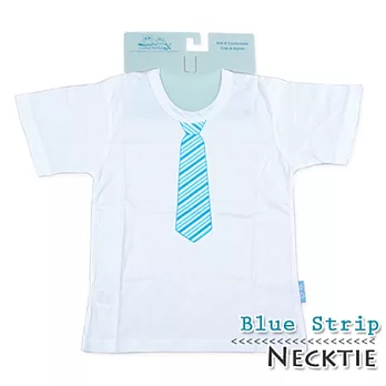 Cutie Bella短袖上衣/T恤-白T Necktie Blue Strip