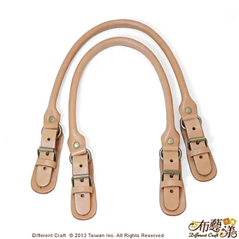 【布藝漾小舖】牛皮帶扣包心提把 38cm原色