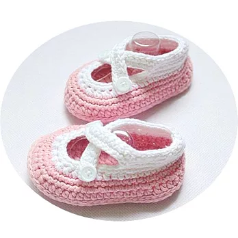 Cutie Bella手工編織嬰兒鞋Cross-Pink/White