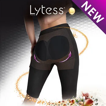 【Lytess法國原裝】 消橘皮 按摩緊緻翹臀塑身5分褲S黑色