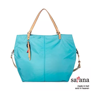 satana - 時尚大方肩斜兩用包 -薄荷藍