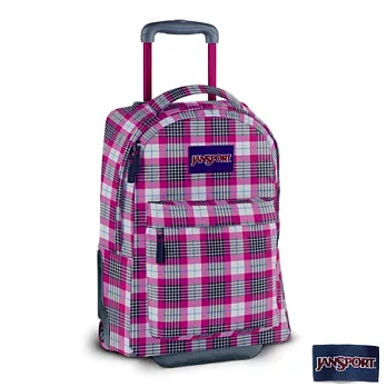 JanSport拉桿休閒旅遊背包(WHEELED)-紅朗達格紋