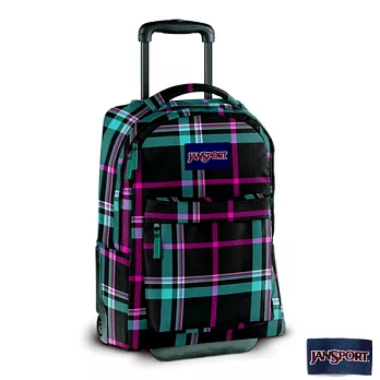 JanSport拉桿休閒旅遊背包(WHEELED)-黑格紋