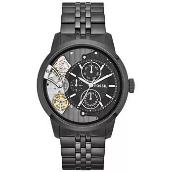FOSSIL TWIST系列天生一對機械腕錶-黑