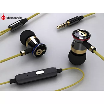 《Divas audio》DV-2013金屬全銅腔體入耳式耳機-皇冠黃