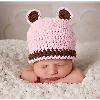 Cutie Bella手工編織嬰兒帽Teddy Bear-Pink/Brown