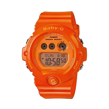 BABY-G 運動休閒的色彩絢爛風超主流時尚優質腕錶-橘-BG-6902-4B