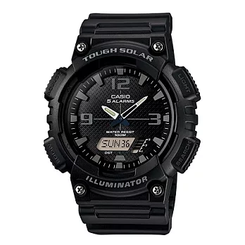 CASIO 英超球隊風格再現時尚雙顯優質腕錶-黑-AQ-S810W-1A2