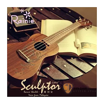 Rainie CC-01 Ukulele 23吋 桃花心木 全單板 咖啡雕刻 烏克麗麗【CC01】