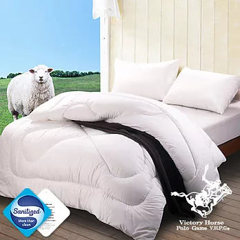 【POLO】台灣精製高密度防蹣抗菌潔淨羊毛被-雙人