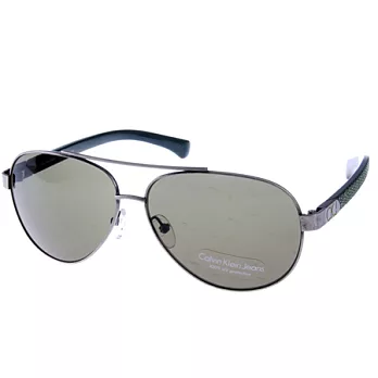 【金橘眼鏡】Calvin Klein太陽眼鏡 Jeans復古懷舊系列(槍銀綠色) #CKJ414S 011