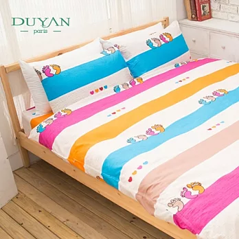 DUYAN《簡單快樂》雙人四件式超柔細纖維薄被套床包組