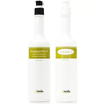 Amida 香檳玫瑰洗髮精 400ml + Amida 香檳玫瑰護髮素 400ml