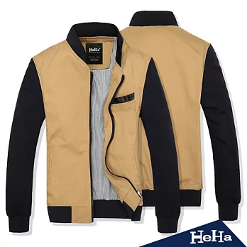【HeHa】純棉水洗拼接男士修身夾克-2XL*